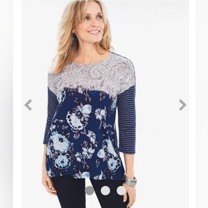 Chico's Women Top Mixed  Art Size 0